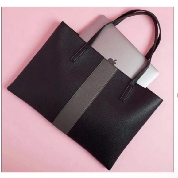 Vince Camuto Lucky Tote Pebbled Leather Bag in Black - Picture 2 of 12